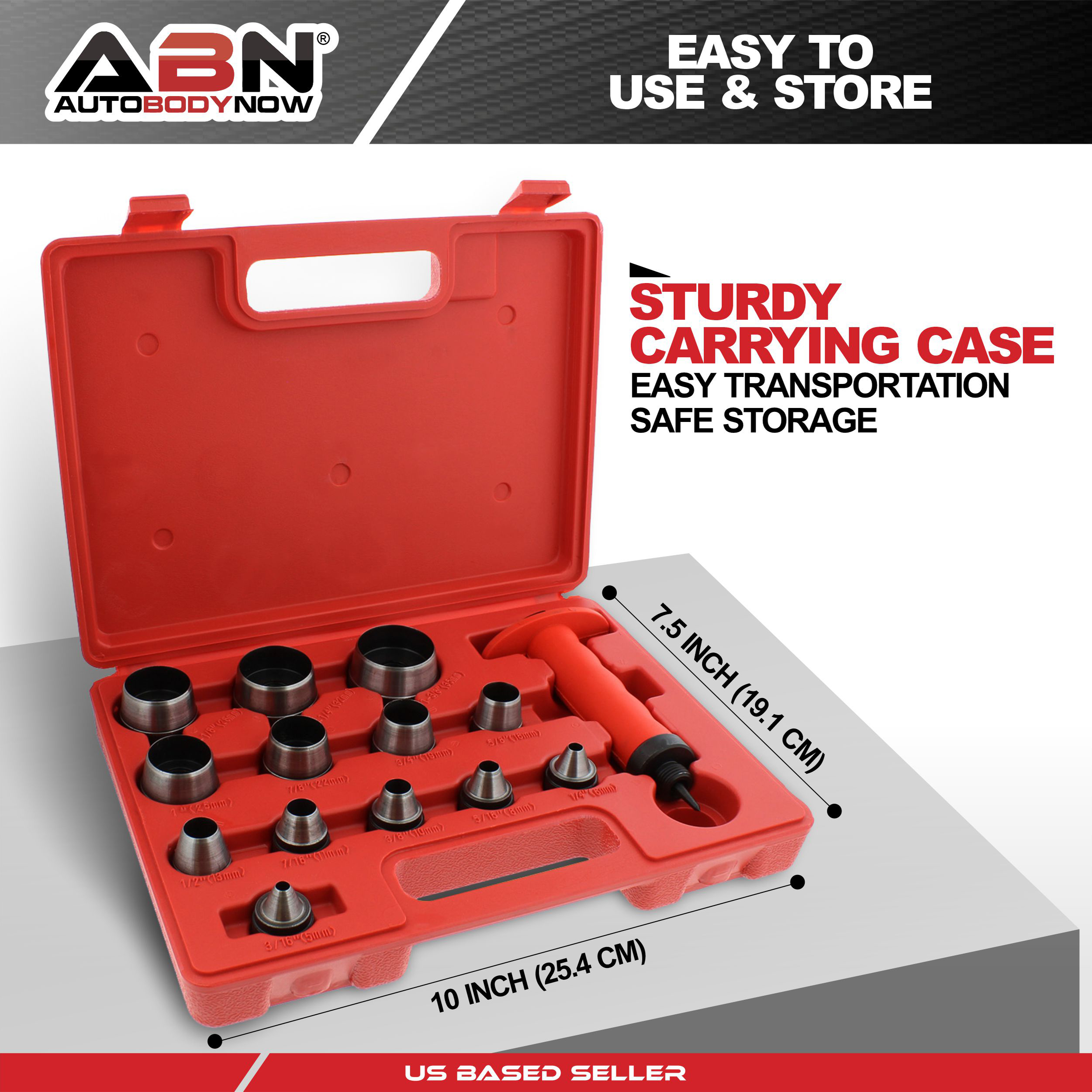 ABN 13 in 1 Hole Punch Set, Gasket Punch Set 3/16” to 1-3/8” 